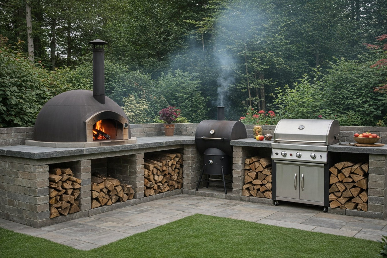 Outdoor kitchen masonry